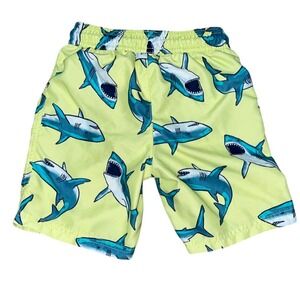 Carters Child of Mine Boys Shark Swim Trunks Neon Yellow Blue 5T 5A 6R185710